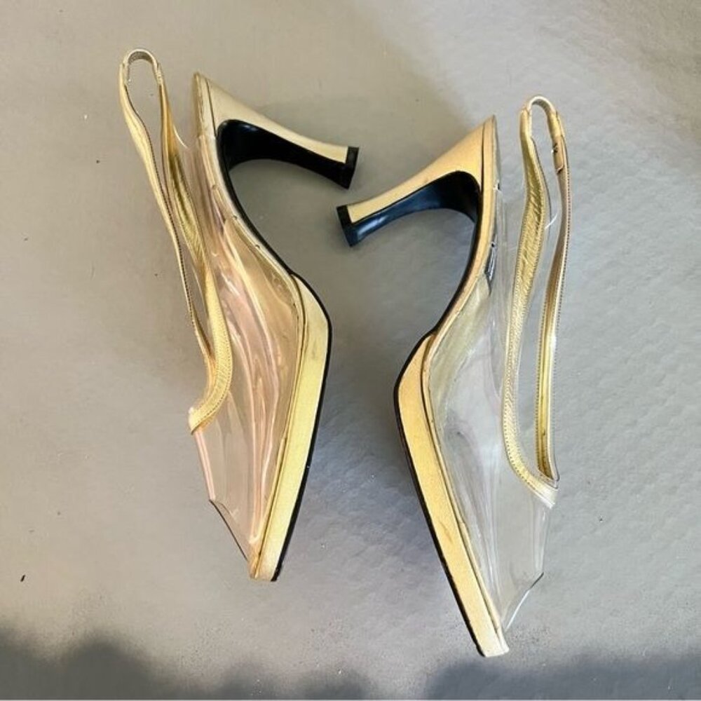 VTG Stuart Weitzman Clear Cinderella Heels Pumps Peep Toe